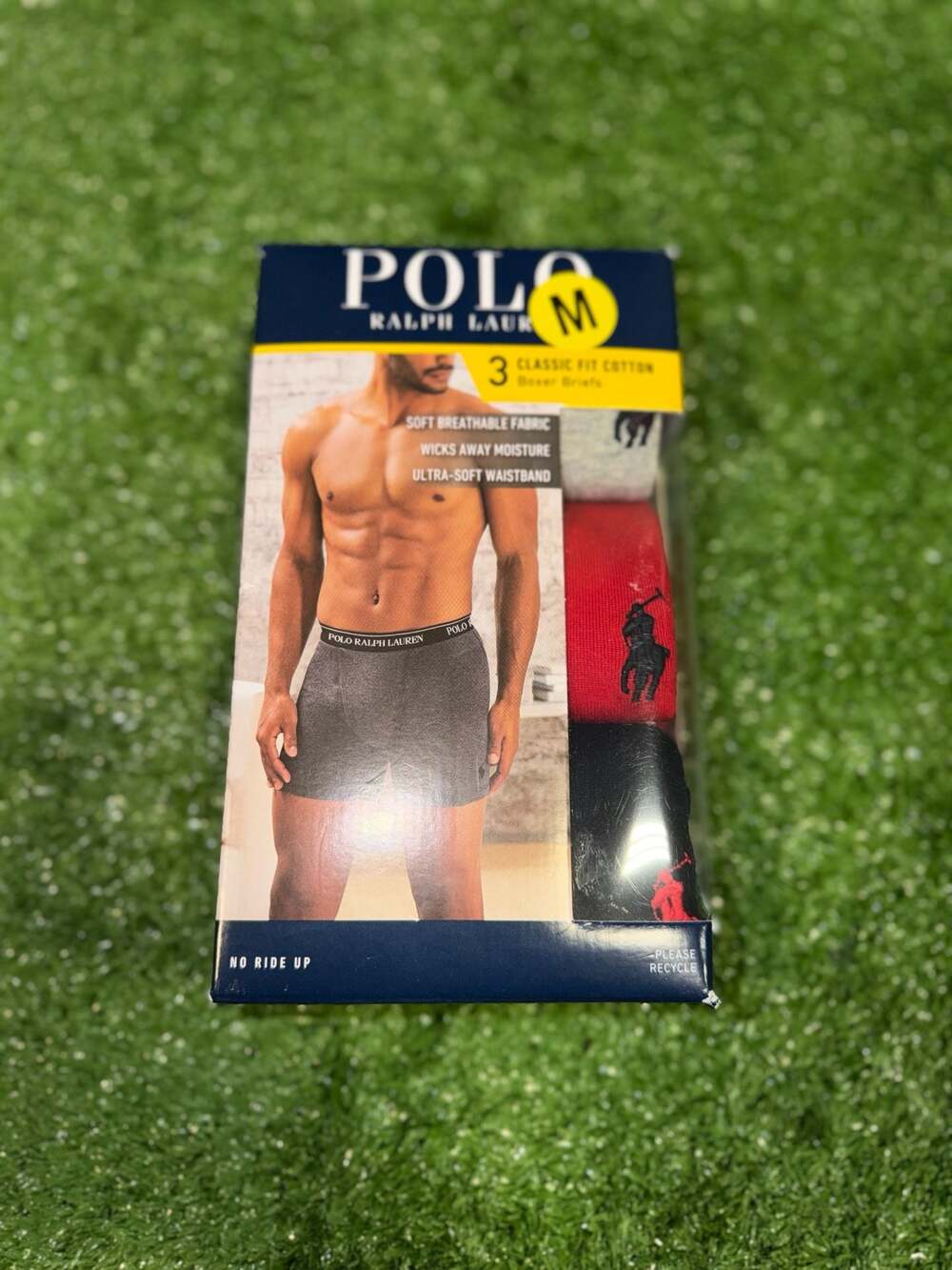 Polo Ralph Lauren 3-Pack Boxer Briefs Red/Black/Grey Mens Size Medium